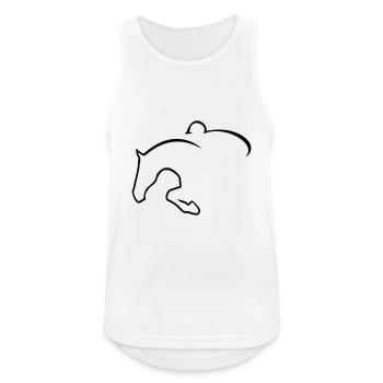 Springreiter - Männer Tank Top atmungsaktiv - Weiß - Vorne - Nick (188cm)