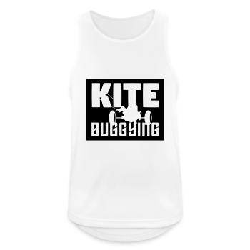 Kite buggying - Männer Tank Top atmungsaktiv - Weiß - Vorne - Nick (188cm)
