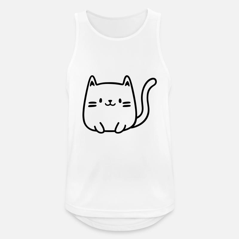 Katze - Männer Tank Top atmungsaktiv - Weiß