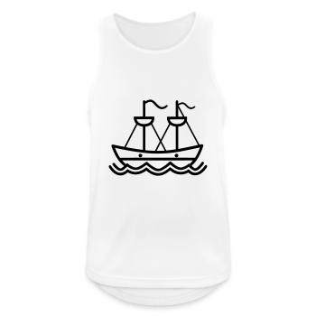 Bateau pirate - Débardeur respirant Homme - blanc - Devant - Nick (188cm)