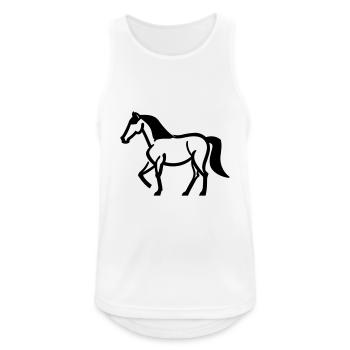 Cheval - Débardeur respirant Homme - blanc - Devant - Nick (188cm)