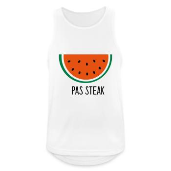 Kein Steak - Männer Tank Top atmungsaktiv - Weiß - Vorne - Nick (188cm)