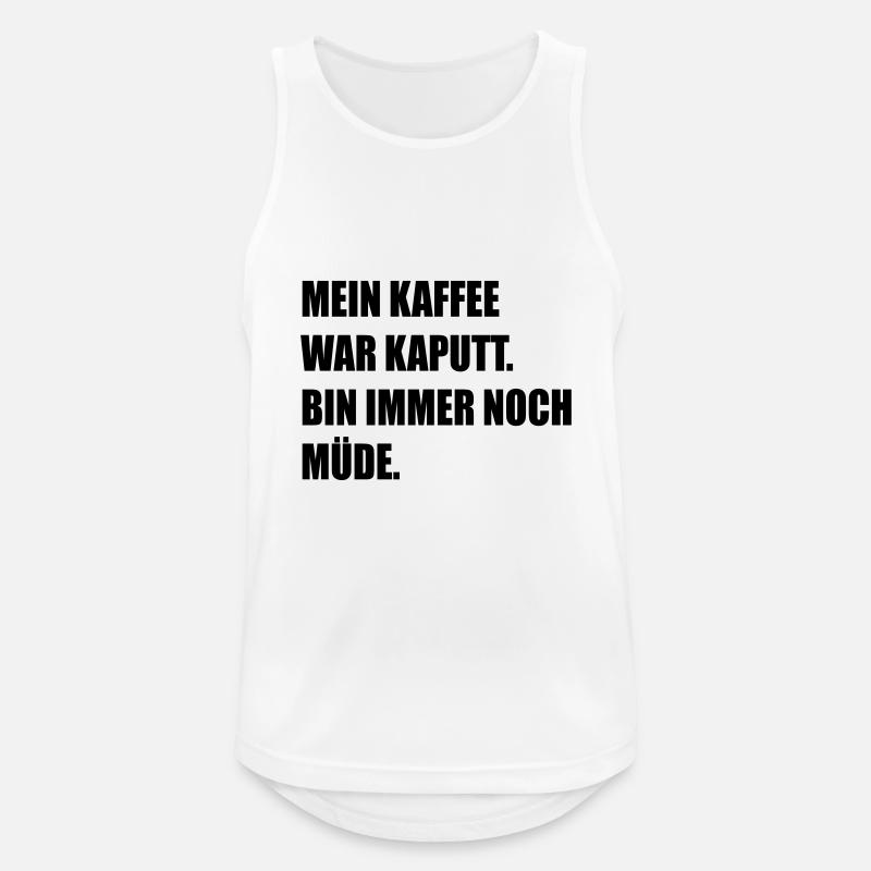Kaffee - Männer Tank Top atmungsaktiv - Weiß