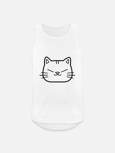cat - Men's Breathable Tank Top - white