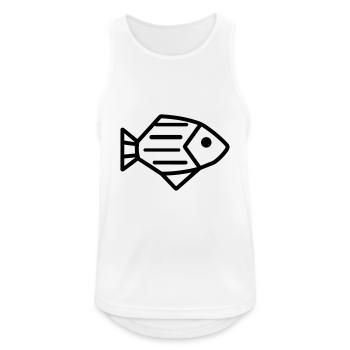 Fisch - Männer Tank Top atmungsaktiv - Weiß - Vorne - Nick (188cm)