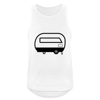 petite caravane - Débardeur respirant Homme - blanc - Devant - Nick (188cm)