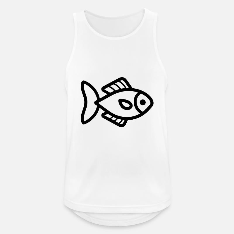 Fisch - Männer Tank Top atmungsaktiv - Weiß
