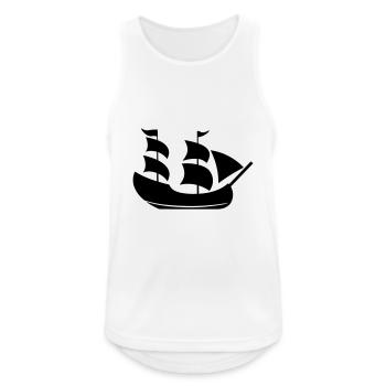 Bateau pirate - Débardeur respirant Homme - blanc - Devant - Nick (188cm)