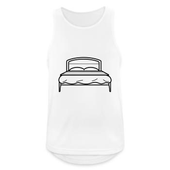 Bett - Männer Tank Top atmungsaktiv - Weiß - Vorne - Nick (188cm)