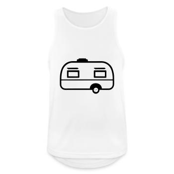 petite caravane - Débardeur respirant Homme - blanc - Devant - Nick (188cm)