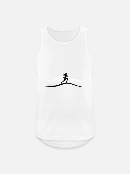 Running, Runner & Mountains - Men's Breathable Tank Top - white