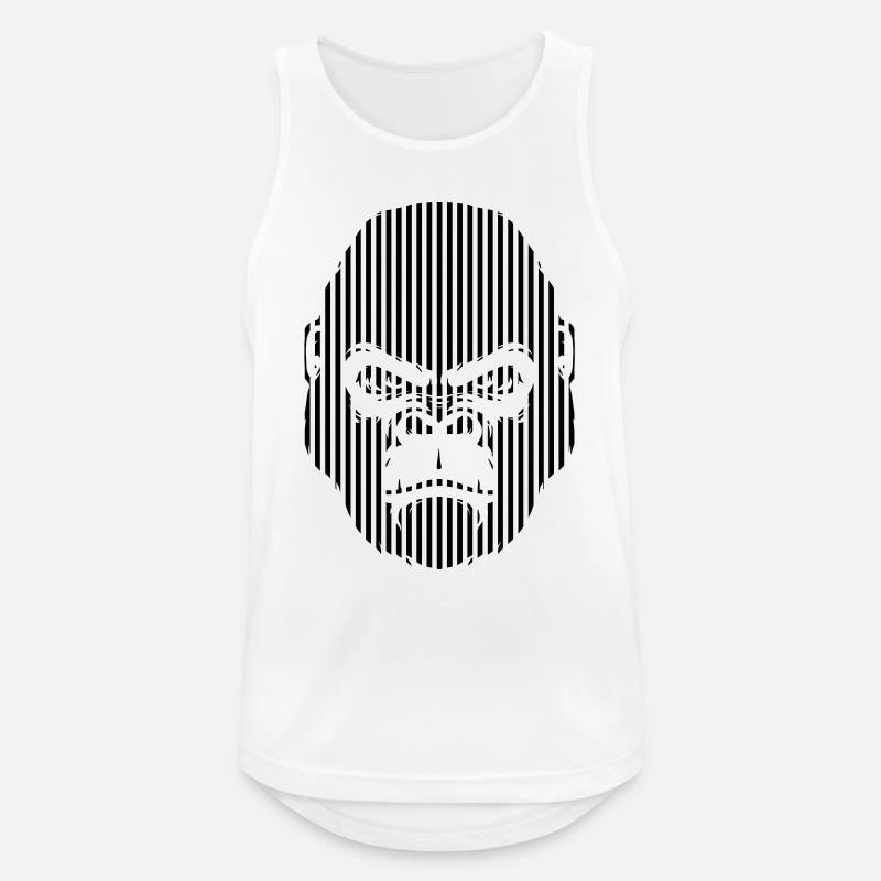 Gorilla Face Grafik - Männer Tank Top atmungsaktiv - Weiß