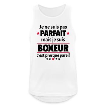 Pas parfait mais boxeur, fête des pères, noël - Débardeur respirant Homme - blanc - Devant - Nick (188cm)