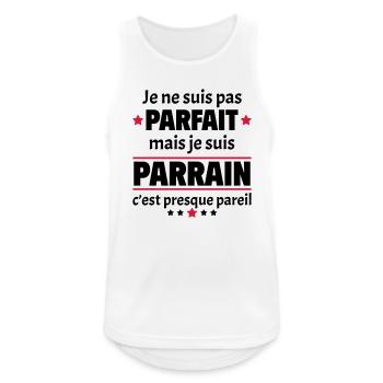 Pas parfait mais parrain, cadeau de noël - Débardeur respirant Homme - blanc - Devant - Nick (188cm)