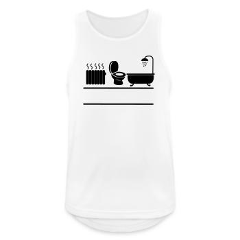 Chauffage sanitaire, baignoire et WC WC - Débardeur respirant Homme - blanc - Devant - Nick (188cm)