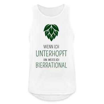 Wenn ich unterhopft bin werde ich bierrrational - Männer Tank Top atmungsaktiv - Weiß - Vorne - Nick (188cm)