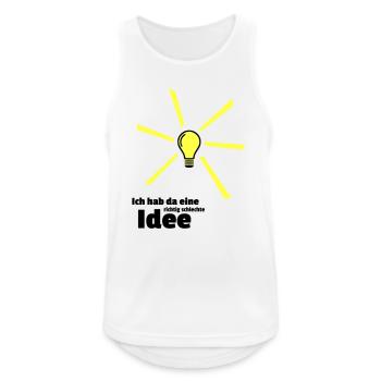 schlechte Idee - Männer Tank Top atmungsaktiv - Weiß - Vorne - Nick (188cm)