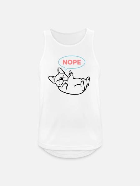 Frenchie Hund Nope Comic Bunt - Männer Tank Top atmungsaktiv - Weiß