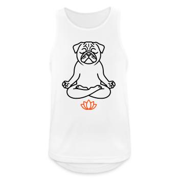 Pug Yoga Meditation Outline - Men's Breathable Tank Top - white - Front - Nick (188cm)