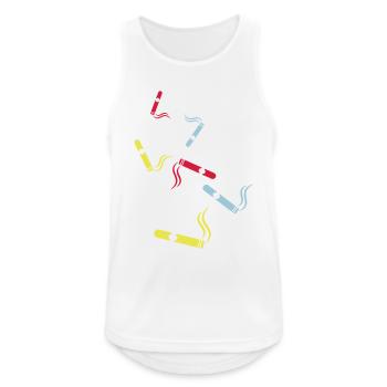 Zigarre Symbol - Männer Tank Top atmungsaktiv - Weiß - Vorne - Nick (188cm)