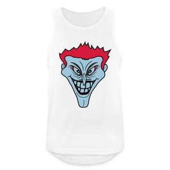 psychopathe psychopathe fou clown joker sourire mu - Débardeur respirant Homme - blanc - Devant - Nick (188cm)