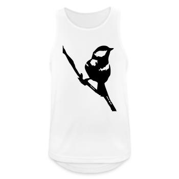 Der Spatz - Männer Tank Top atmungsaktiv - Weiß - Vorne - Nick (188cm)