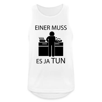 Abwaschen - Männer Tank Top atmungsaktiv - Weiß - Vorne - Nick (188cm)