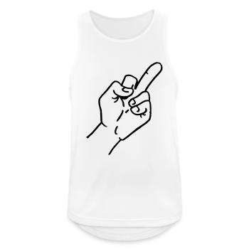 Doigt d'honneur - Débardeur respirant Homme - blanc - Devant - Nick (188cm)