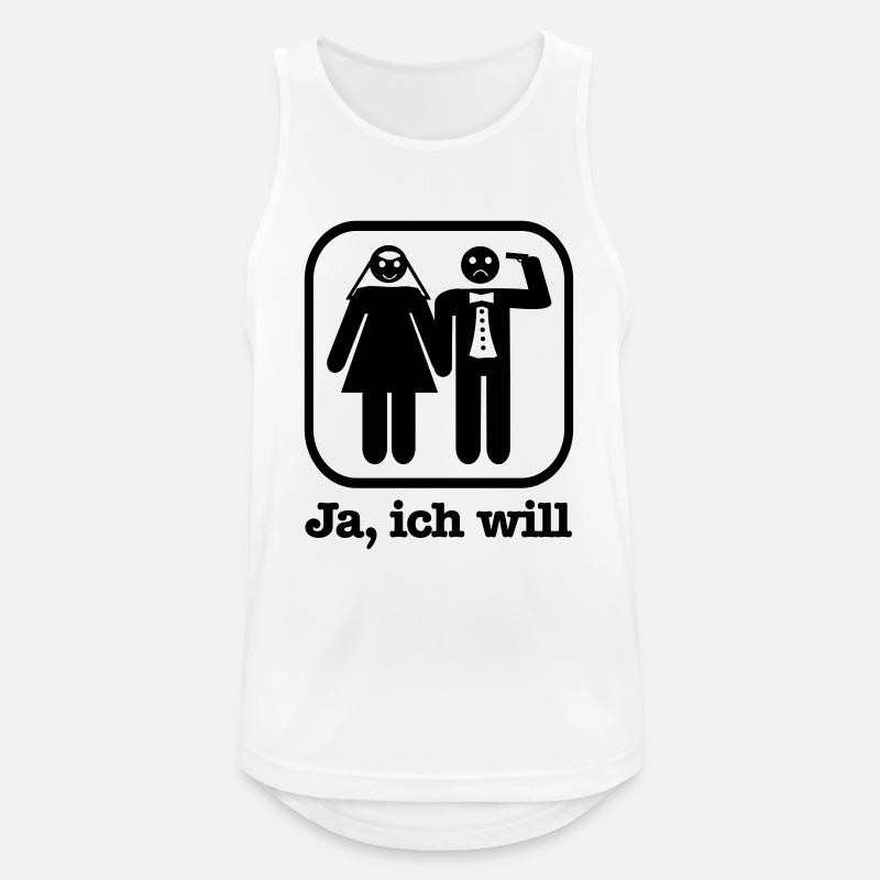 Ja, ich will - Männer Tank Top atmungsaktiv - Weiß