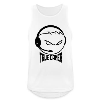 gamer nerd casque geek gamble c - Débardeur respirant Homme - blanc - Devant - Nick (188cm)