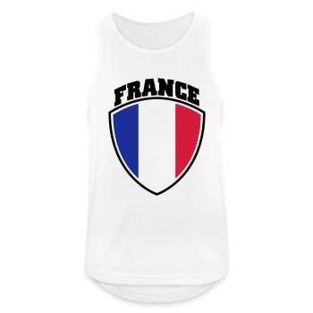 Frankreich - Männer Tank Top atmungsaktiv - Weiß - Vorne - Nick (188cm)