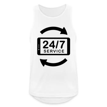 24/7 h Service - Männer Tank Top atmungsaktiv - Weiß - Vorne - Nick (188cm)