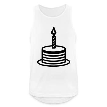Gateau d'anniversaire - Débardeur respirant Homme - blanc - Devant - Nick (188cm)