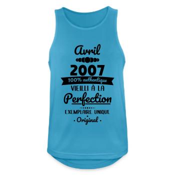 18th Birthday - April 2007 Original - Men's Breathable Tank Top - sapphire blue - Front - Nick (188cm)