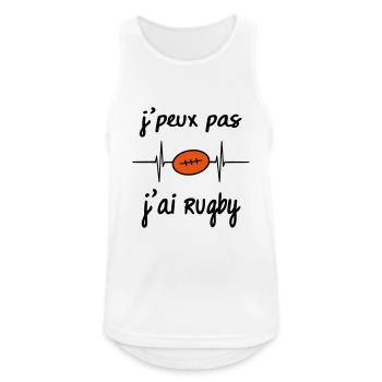 j'peux pas j'ai rugby ballon ovale rugby dessin - Débardeur respirant Homme - blanc - Devant - Nick (188cm)