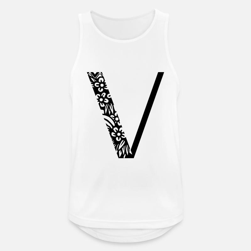 Buchstabe V - Männer Tank Top atmungsaktiv - Weiß