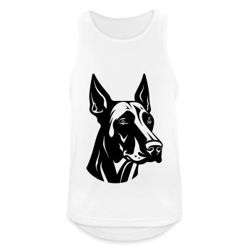Doberman Dog Head - Men's Breathable Tank Top - white - Front - Nick (188cm)