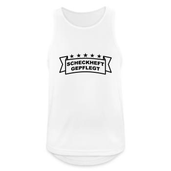 Scheckheftgepflegt Spruchband - Männer Tank Top atmungsaktiv - Weiß - Vorne - Nick (188cm)