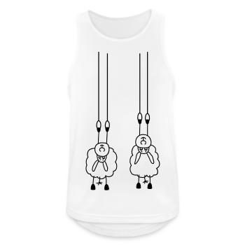 Moutons sur les anneaux - Débardeur respirant Homme - blanc - Devant - Nick (188cm)