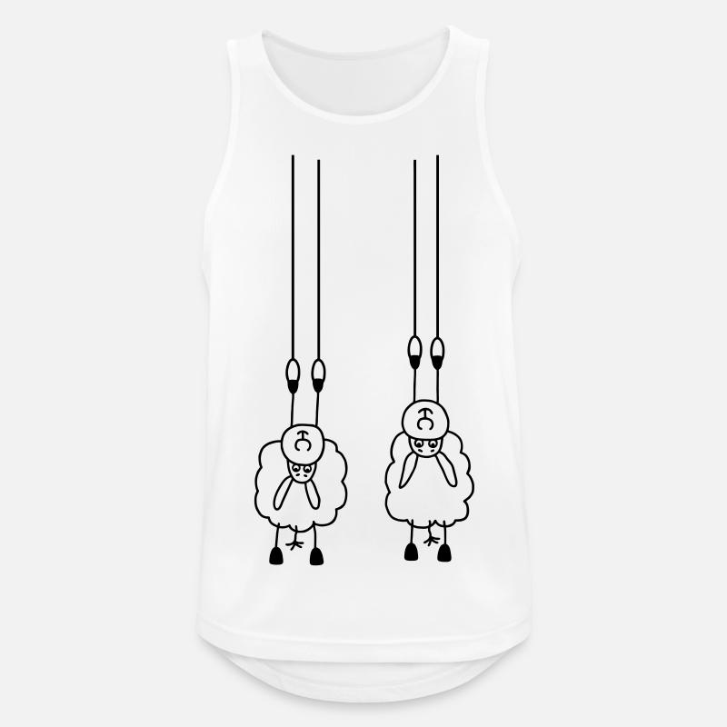Schafe an Ringen - Männer Tank Top atmungsaktiv - Weiß