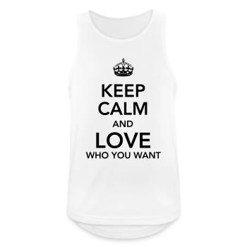 keep calm and love who you want - Men's Breathable Tank Top - white - Front - Nick (188cm)