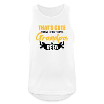 Opa - Männer Tank Top atmungsaktiv - Weiß - Vorne - Nick (188cm)