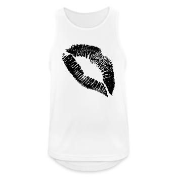 kiss - Männer Tank Top atmungsaktiv - Weiß - Vorne - Nick (188cm)