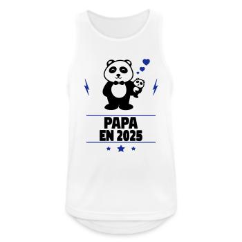 Papa en 2025,Bientôt papa,Annonce Grossesse,Bébé - Débardeur respirant Homme - blanc - Devant - Nick (188cm)