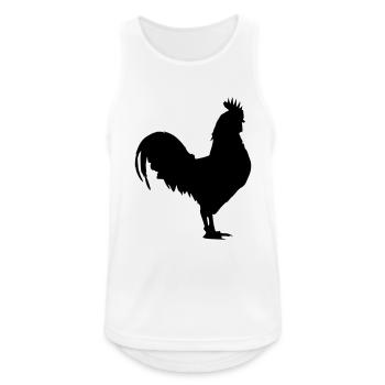 Hahn - Männer Tank Top atmungsaktiv - Weiß - Vorne - Nick (188cm)