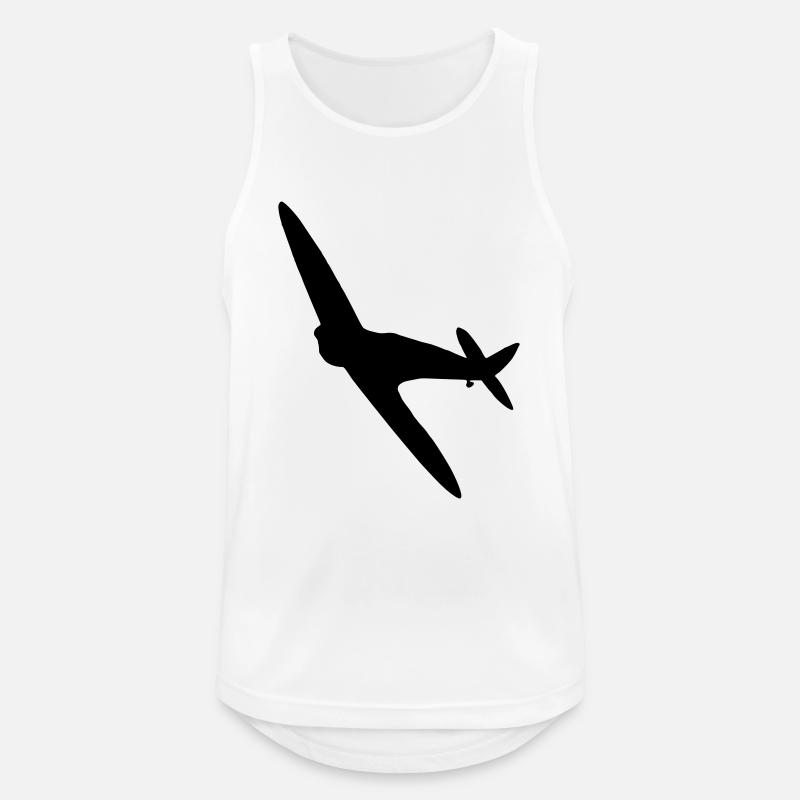 Spitfire-Silhouette - Männer Tank Top atmungsaktiv - Weiß