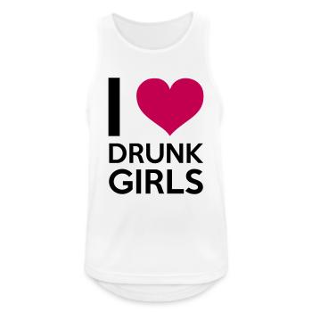I Love Drunk Girls - Débardeur respirant Homme - blanc - Devant - Nick (188cm)
