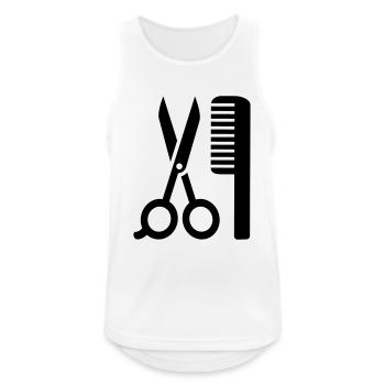 Friseur - Männer Tank Top atmungsaktiv - Weiß - Vorne - Nick (188cm)