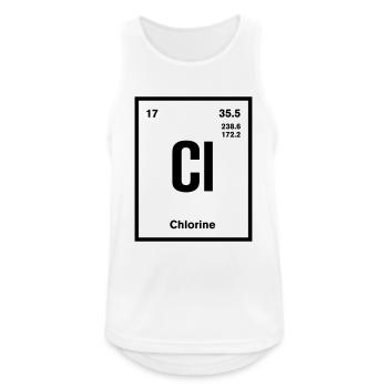 Chlor Element im Periodensystem - Männer Tank Top atmungsaktiv - Weiß - Vorne - Nick (188cm)