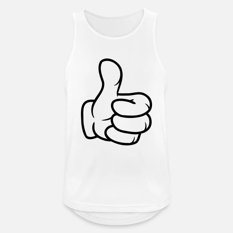 Daumen hoch Comic Hand - Männer Tank Top atmungsaktiv - Weiß